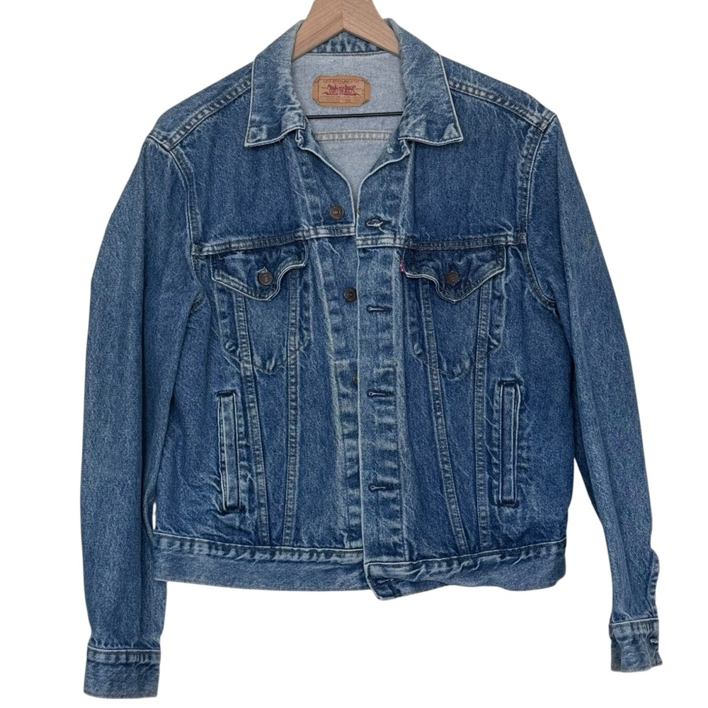 Vintage Levi's Denim Trucker Jacket 70506-0216 Type III Medium Wash Size 44R